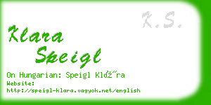 klara speigl business card